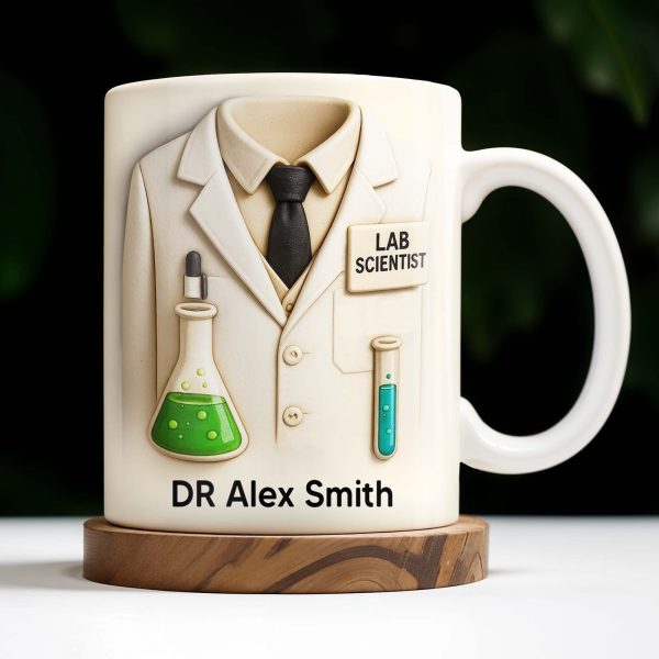 Lab Scientist, Lab Coat and Test Tubes - Personalized Custom Coffee Mug - DOC003_MG