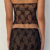 Lace Strapless Tie-Up Top and Mini Skirt Set Lace Strapless Tie-Up Top and Mini Skirt Set