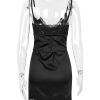 Lace Trim Satin Slip Mini Dress With Corset Lace Trim Satin Slip Mini Dress With Corset