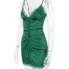 Lace Trim Satin Slip Mini Dress With Corset Lace Trim Satin Slip Mini Dress With Corset
