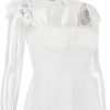 Lace Trim Square Neck Frill Mini Dress Lace Trim Square Neck Frill Mini Dress