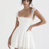 Lace Trim Square Neck Frill Mini Dress Lace Trim Square Neck Frill Mini Dress