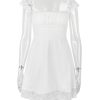 Lace Trim Square Neck Frill Mini Dress Lace Trim Square Neck Frill Mini Dress