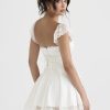 Lace Trim Square Neck Frill Mini Dress Lace Trim Square Neck Frill Mini Dress