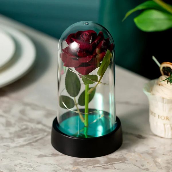 LED Eternal Rose in Glass Dome – Romantic Gift for Home LED Eternal Rose in Glass Dome – Romantic Gift for Home