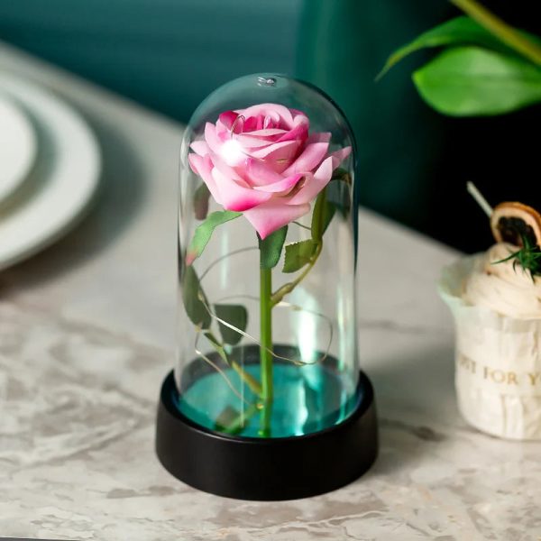 LED Eternal Rose in Glass Dome – Romantic Gift for Home LED Eternal Rose in Glass Dome – Romantic Gift for Home