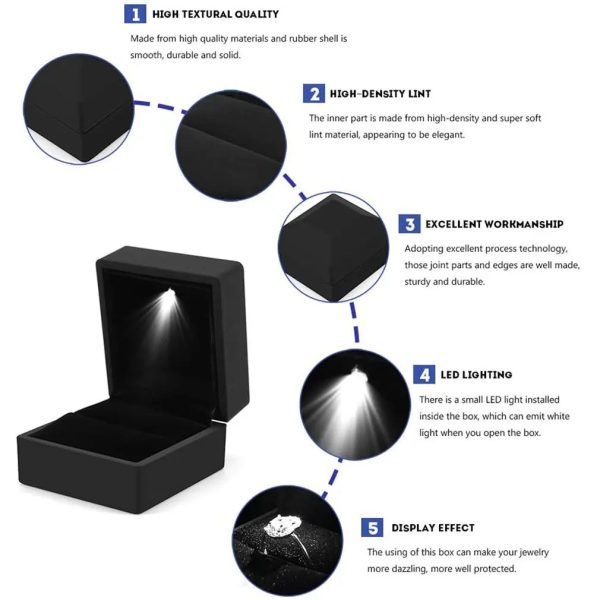 LED Light Ring Box Luxury Jewelry Case for Proposal LED Light Ring Box Luxury Jewelry Case for Proposal