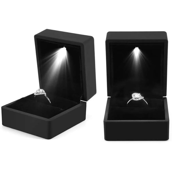 LED Light Ring Box Luxury Jewelry Case for Proposal LED Light Ring Box Luxury Jewelry Case for Proposal