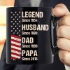 Legend Husband Dad Grandpa Est. Nation Flag Personalized Mug