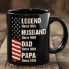 Legend Husband Dad Grandpa Est. Nation Flag Personalized Mug