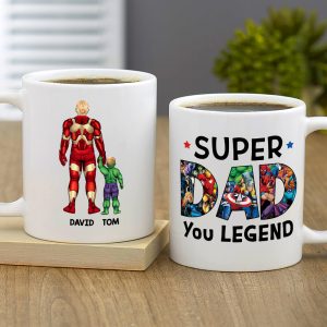 Legend Of Dad, Super Dad Personalized Mug, Gift For Dad