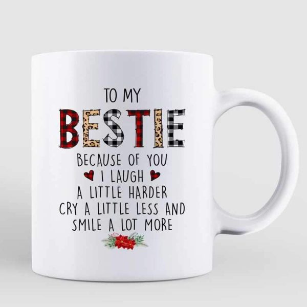 Leopard Checkered Christmas Fashion Besties Personalized Mug
