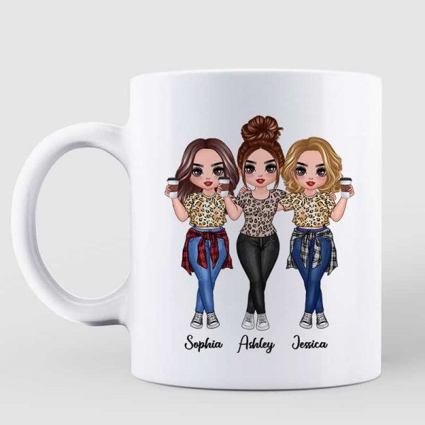 Leopard Energetic Doll Besties Personalized Mug Leopard Energetic Doll Besties Personalized Mug