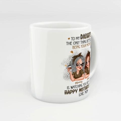 Leopard Pattern To My Daughter From Mom Happy Mother's Day Personalized Mug, Gift For Daughter