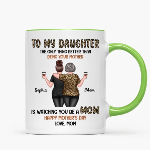 Leopard To My Daughter From Mom Happy Mother's Day Personalized Mug, Gift For Daughter