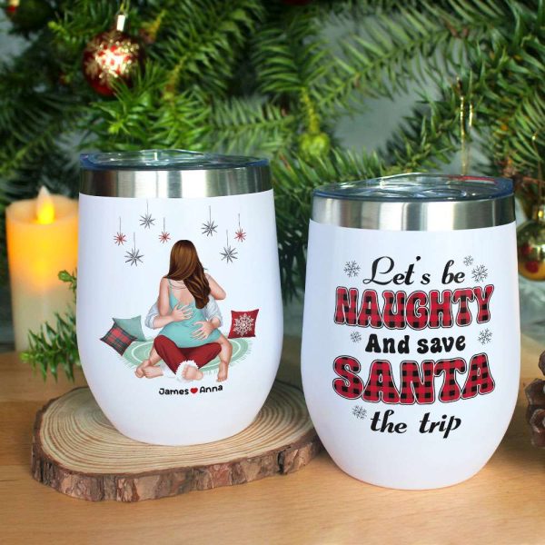 Let's Be Naughty And Safe Santa The Trip, Couple Gift, Personalized Mug, Funny Couple Coffee Mug, Christmas Gift