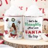 Let's Be Naughty And Save Santa The Trip, Couple Gift, Personalized Mug, Funny Couple Accent Mug, Christmas Gift
