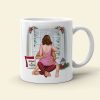 Let's Be Naughty And Save Santa The Trip, Personalized Coffee Mug, Naughty Couple Kissing, Christmas Gift For Him/Her
