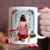 Let's Be Naughty And Save Santa The Trip, Personalized Coffee Mug, Naughty Couple Kissing, Christmas Gift For Him/Her
