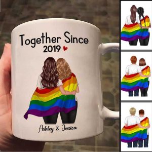 LGBT Couples Back View Together Since Personalized Mug
