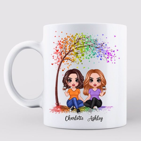 LGBT Doll Couple Sitting Under Tree Personalized Mug LGBT Doll Couple Sitting Under Tree Personalized Mug