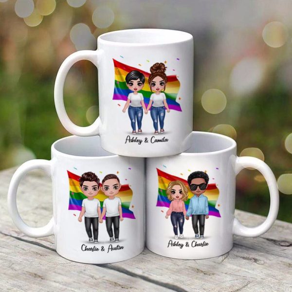 LGBT Doll Couple Standing Personalized Mug LGBT Doll Couple Standing Personalized Mug
