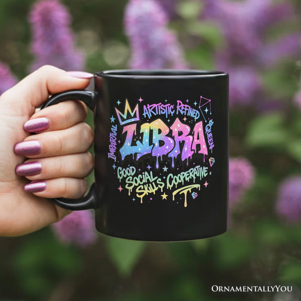 Libra Graffiti Zodiac Personalized Mug, Street Style Astrology Horoscope Gift with Custom Name Libra Graffiti Zodiac Personalized Mug, Street Style Astrology Horoscope Gift with Custom Name