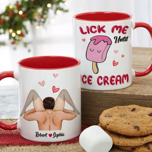Lick Me Until Ice Cream - Personalized Couple Mug - Gift For Funny Couple