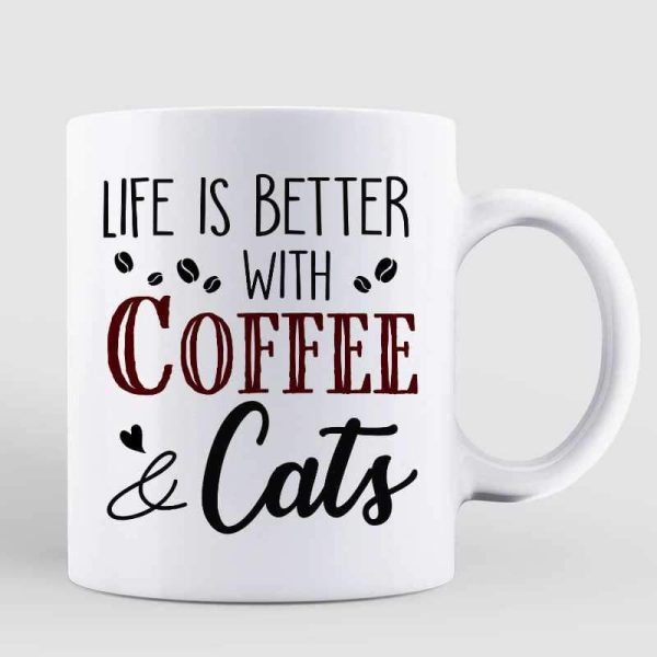 Life Better Cats Chibi Coffee Personalized Mug