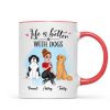 Life Better With Dog Pretty Cartoon Woman & Sitting Dog Personalized Mug