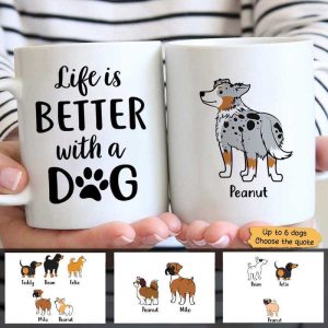 Life Is Better With Dog Wiggle Butt Personalized Coffee Mug