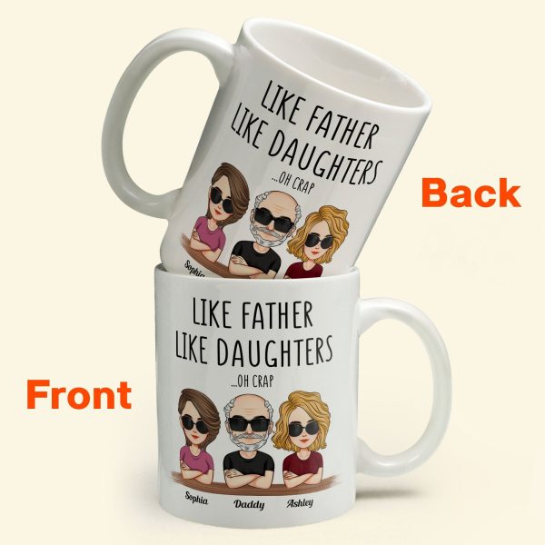 Like Father Like Daughter - Cartoon Version - Personalized Mug Like Father Like Daughter - Cartoon Version - Personalized Mug