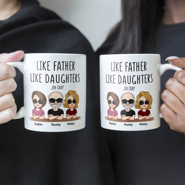 Like Father Like Daughter - Cartoon Version - Personalized Mug Like Father Like Daughter - Cartoon Version - Personalized Mug