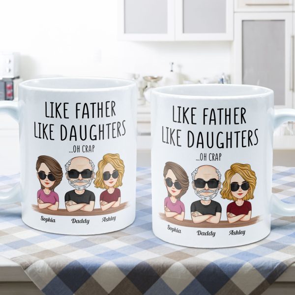 Like Father Like Daughter - Cartoon Version - Personalized Mug Like Father Like Daughter - Cartoon Version - Personalized Mug