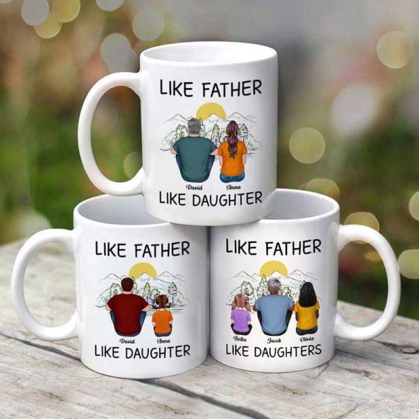 Like Father Like Daughter Back View Mountain View Personalized Mug Like Father Like Daughter Back View Mountain View Personalized Mug