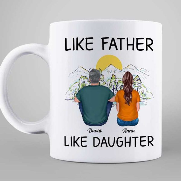 Like Father Like Daughter Back View Mountain View Personalized Mug Like Father Like Daughter Back View Mountain View Personalized Mug