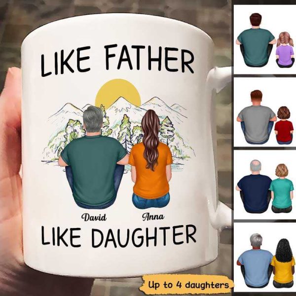 Like Father Like Daughter Back View Mountain View Personalized Mug Like Father Like Daughter Back View Mountain View Personalized Mug