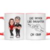 Like Father Like Daughter Like Son Caricature Fist Bump Personalized Mug
