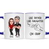 Like Father Like Daughter Like Son Caricature Fist Bump Personalized Mug