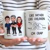 Like Father Like Daughter Like Son Caricature Fist Bump Personalized Mug