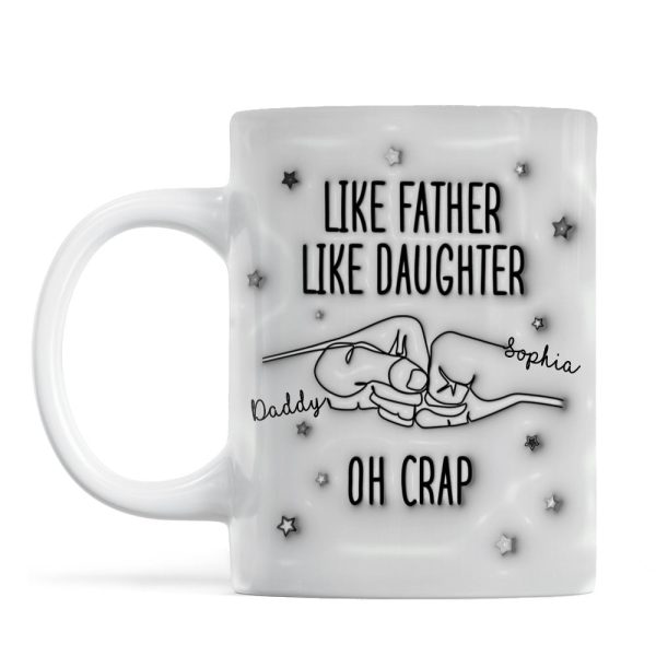 Like Father Like Son Like Daughter One Line Fist Bump Personalized 3D Inflated Printed Mug