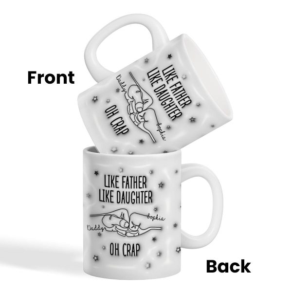 Like Father Like Son Like Daughter One Line Fist Bump Personalized 3D Inflated Printed Mug