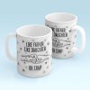 Like Father Like Son Like Daughter One Line Fist Bump Personalized 3D Inflated Printed Mug