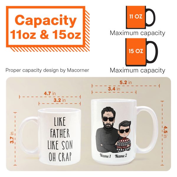 Like Father Like Son Oh Crap - Personalized Mug Like Father Like Son Oh Crap - Personalized Mug