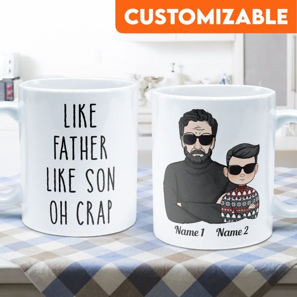 Like Father Like Son Oh Crap - Personalized Mug Like Father Like Son Oh Crap - Personalized Mug