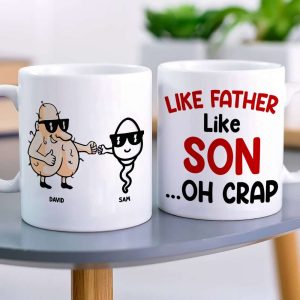 Like Father Like Son/Daughter Personalized White Mug, Gift For Family