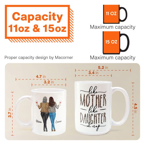 Like Mom Like Daughter Oh Crap - Personalized Mug Like Mom Like Daughter Oh Crap - Personalized Mug