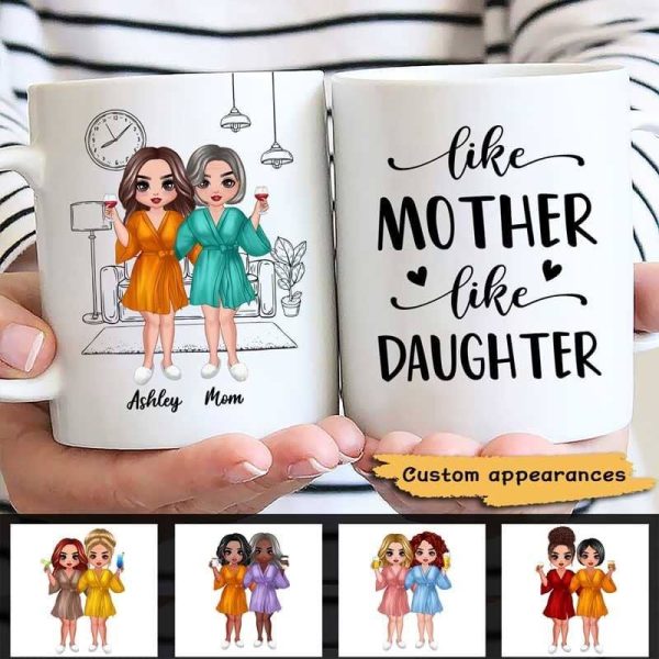 Like Mother Daughter Bathrobe Personalized Mug Like Mother Daughter Bathrobe Personalized Mug