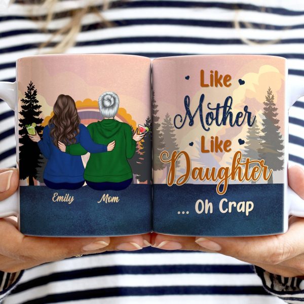 Like Mother Like Daughter - Gift For Mother Daughter Son - Personalized Custom White Edge-to-Edge Mug Like Mother Like Daughter - Gift For Mother Daughter Son - Personalized Custom White Edge-to-Edge Mug