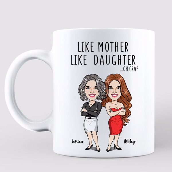 Like Mother Like Daughter Cartoon Caricature Personalized Mug Like Mother Like Daughter Cartoon Caricature Personalized Mug